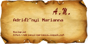 Adriányi Marianna névjegykártya