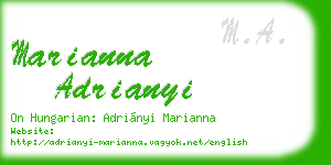 marianna adrianyi business card